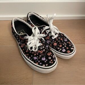 VANS Black Floral Canvas Sneakers